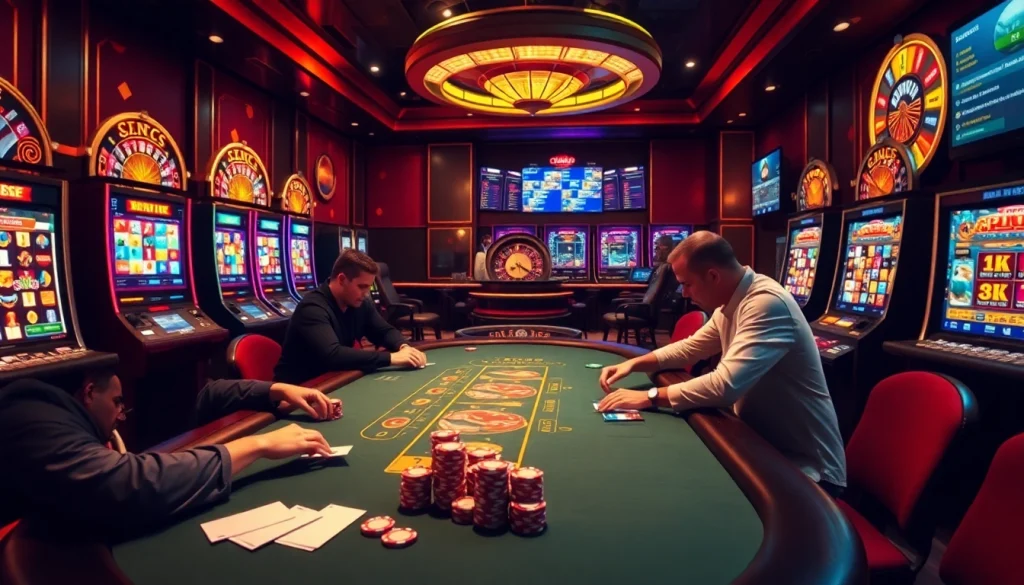 Découvrez l'excitation d'un casino en ligne avec des tables de poker confortables et des machines à sous vibrantes.