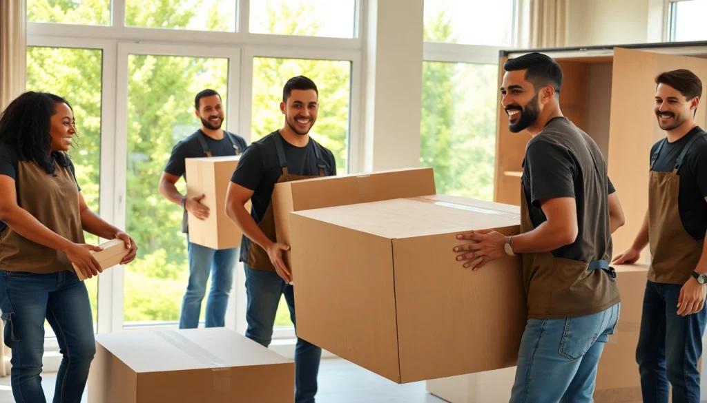 Calgary movers expertly packing furniture with teamwork and professionalism.