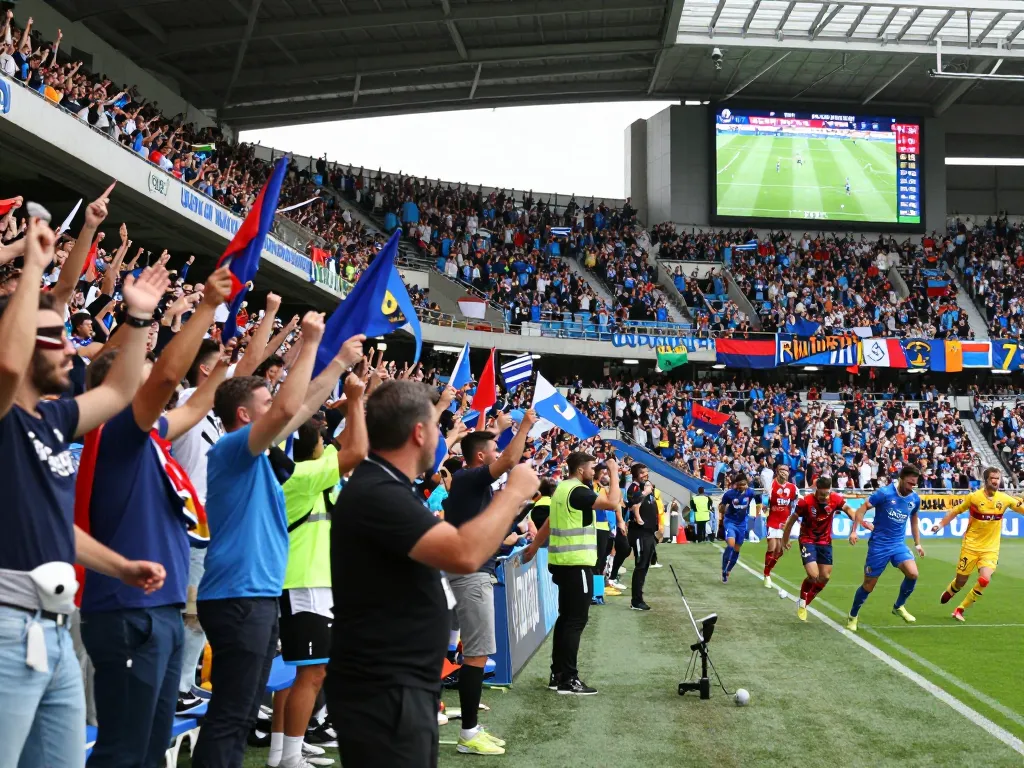 Exciting live football match showcasing nowgoal scores while fans cheer.