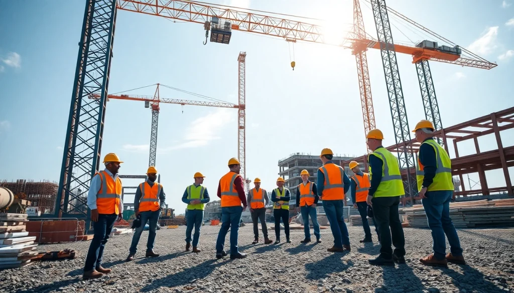 Tennessee construction news highlights active construction site with workers and machinery.