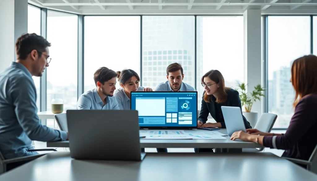Optimieren Sie Ihre Webdesign-Strategie mit kreativem Team in modernem Büro.