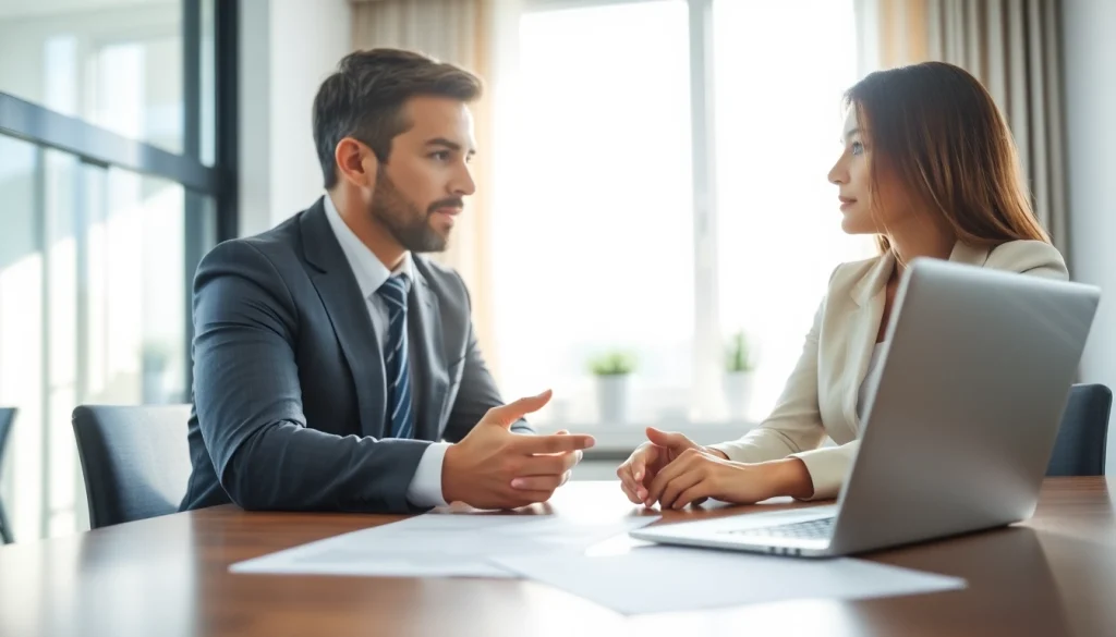 Clearwater truck accident attorney advising a client in a bright, professional office.