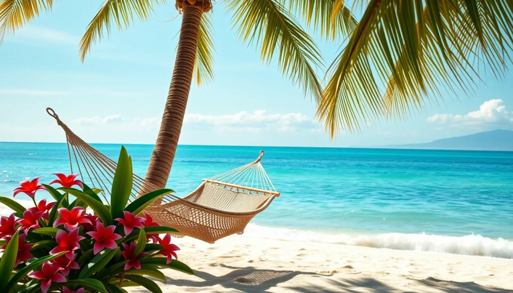 Experience Magic Breakaways with a tranquil hammock on a scenic beach under the sun.