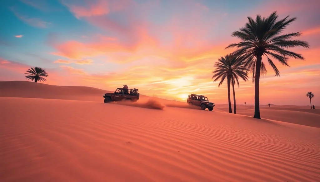 Enjoy an exciting desert safari dubai adventure with dune bashing and stunning sunset views.