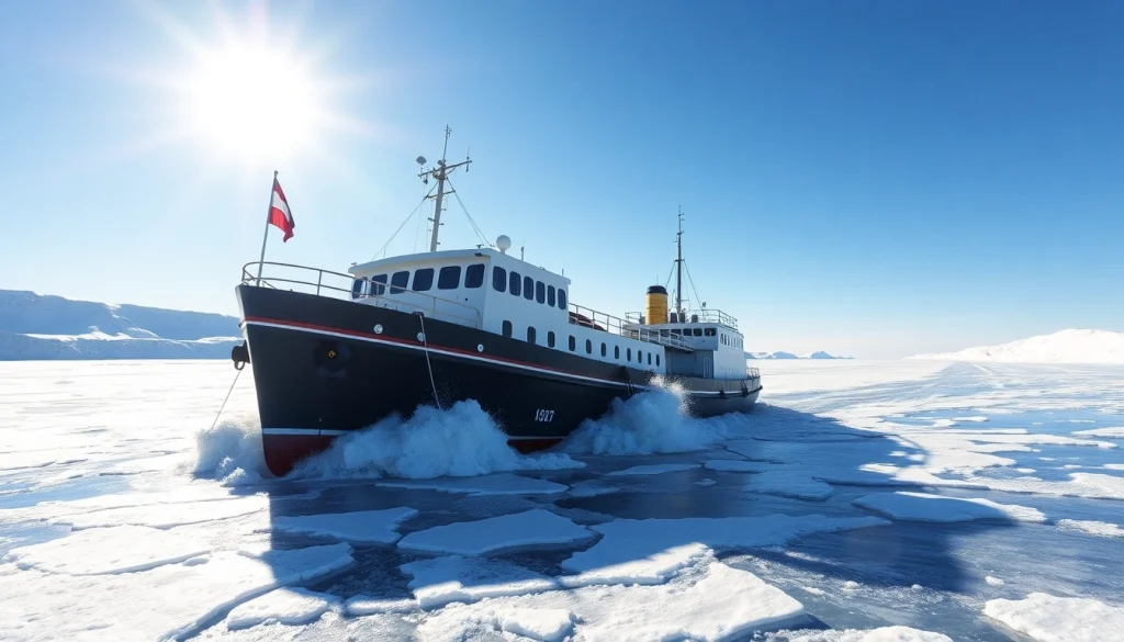 Understanding the break the ice origin through a ship navigating frozen waters.