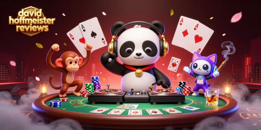 Experience the vibrant energy of david hoffmeister reviews through a dynamic casino-themed scene.