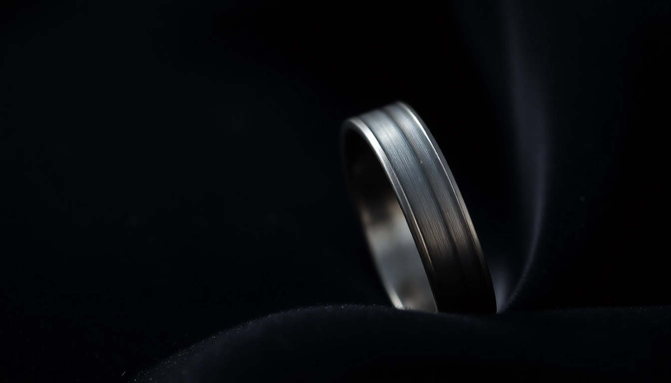 Showcasing Gunmetal Wedding Bands for Men with sleek designs and brushed textures. related image