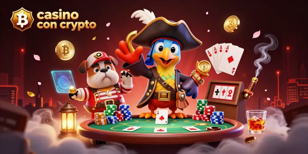 Giocatori vincitori nel casino con crypto, con monete di Bitcoin ed Ethereum, immersi nel gioco d'azzardo.